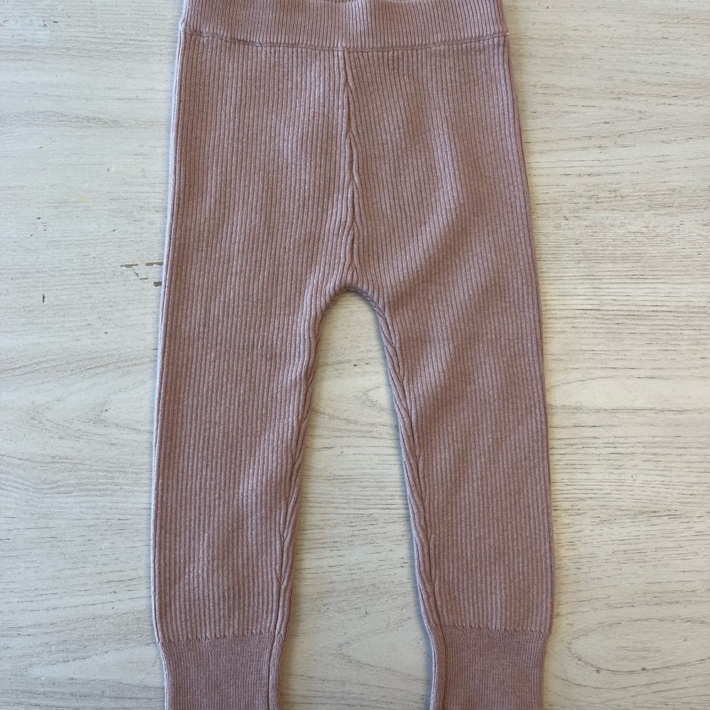 Bonton Kids Ribbed Knit Leggings - Pink